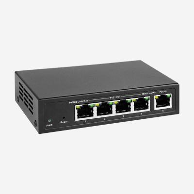 interruptor esperto fácil do gigabit 10Gbps com ponto de entrada 4 para fora dos portos RJ45 e 1 ponto de entrada no porto RJ45