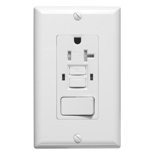 20A GFCI Electrical Outlet Kitchen / Washing Room Applied Socket With Light Switch