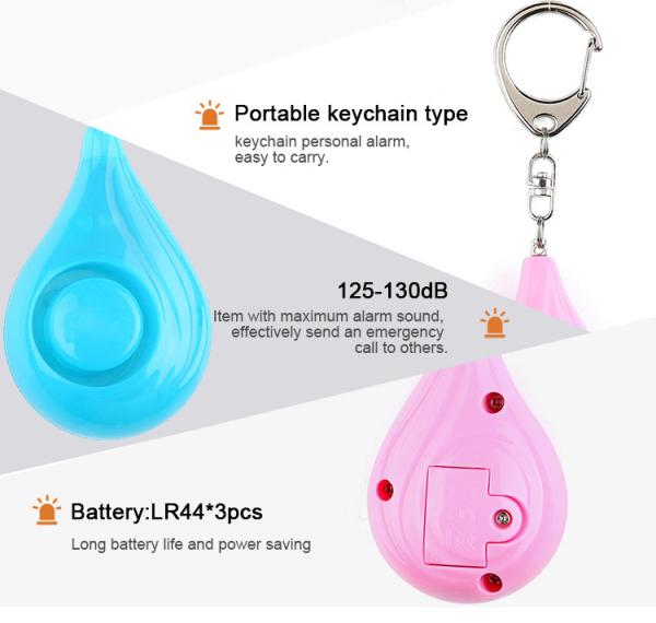 ABS Alarm For Self Defense 140db OEM Old Person Panic Button Personal Alarm Keychain