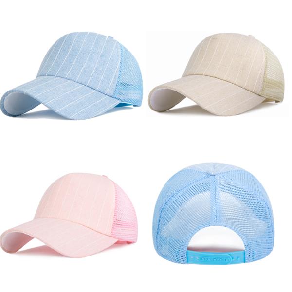 Customized Logo 5 Panel Trucker Cap Mesh Back Adult Size Flat Or Curved Visor