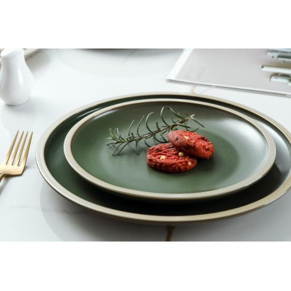 Round Plain Colored Craftsman Porcelain Plates Bubble Tea Juice Smoothie Bars