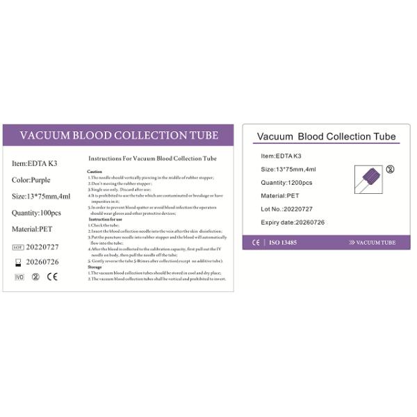 Подгонянные ярлыки трубки крови с кодом штриховой маркировки и Tearable ухом 32*8.5mm