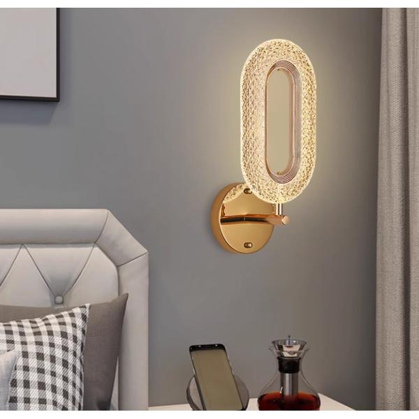 Wall lamp bedroom bedside lamp simple modern living room background wall lamp Nordic light luxury creative villa hotel corridor lamp