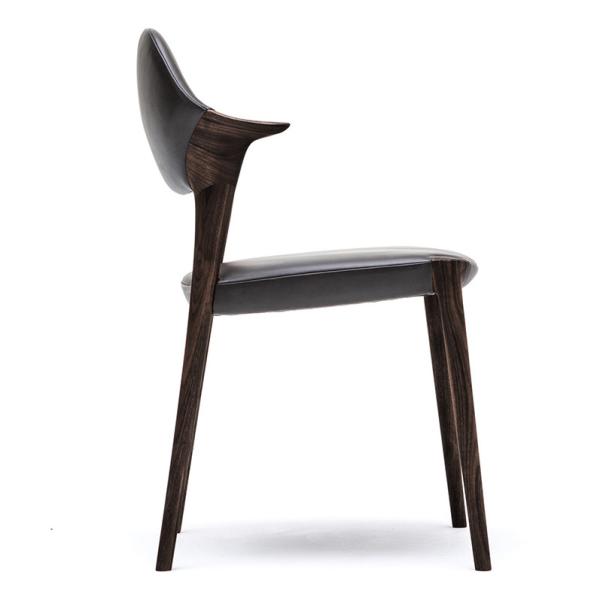 Restaurant Solid Wood Dining Chair Creative Soft Backrests Cow Corner Shape Armrests