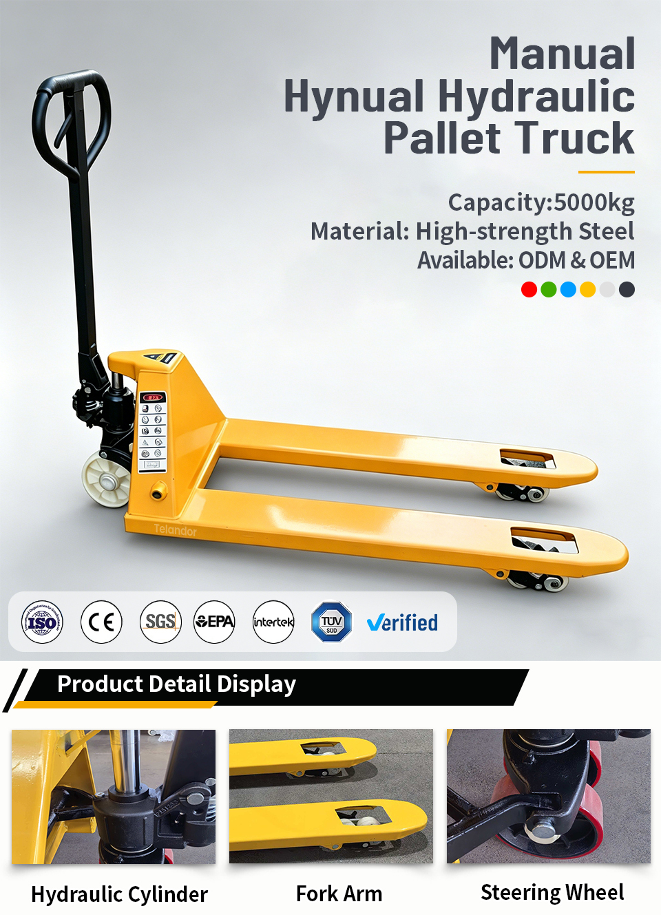 Heavy Duty Manual Walkie Stacker Pallet Truck Lifter Indestructible Mechanical Hand Jack