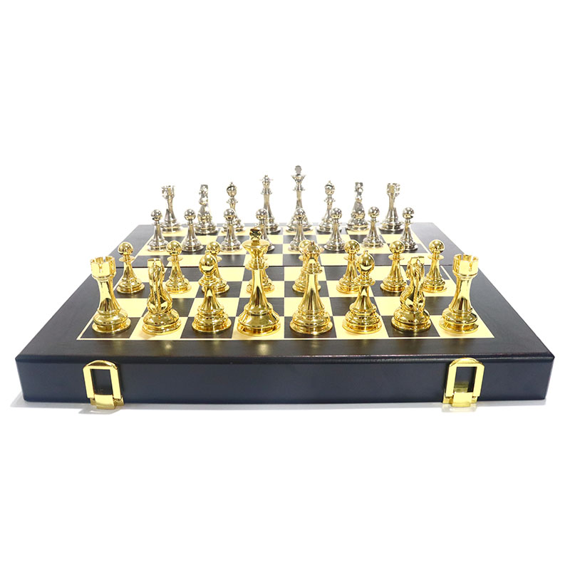 Zinc Alloy Foldable Metal Chess Set with Customizable Logo for Chess Game Competition