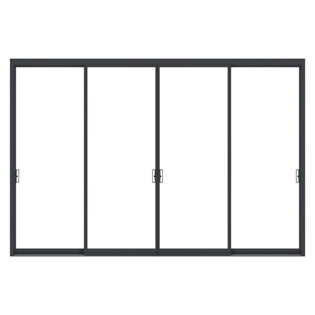 Ultra Narrow Panel Frame Interaction Room Divider Glass Sliding Doors 2mm Profile