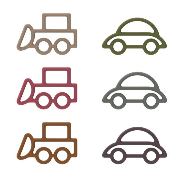 Car Shape Baby Silicone Toys Multi Color Food Grade Nontoxic Material