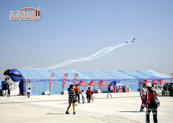 Customized Size Outdoor Event Tents Blue Camouflage Sidewall Airshow Event