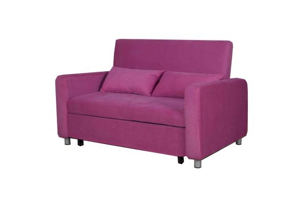 Adjustable Footrest Home Convertible Sofa Bed Upholstered Two Pillow With Cup Holders