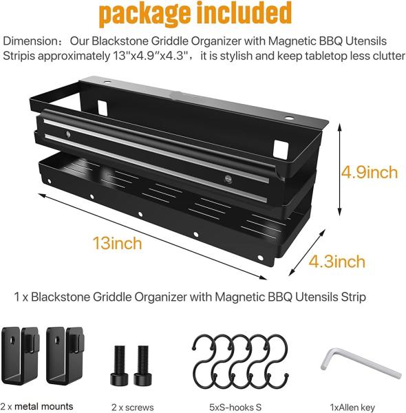 Free Installation BBQ Caddy with Knife Holder for 28 36 Griddle Gas Grill Charcoal Grill Accessories Storage Box