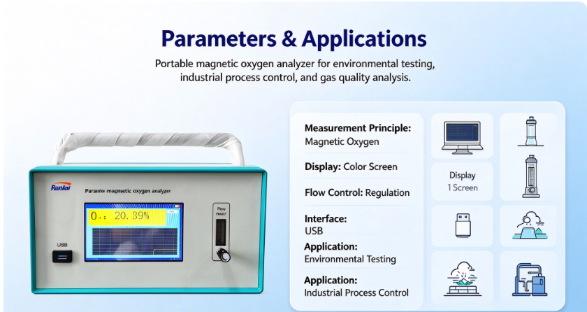 Precision Cordless Portable Oxygen Analyzer For High Purity Oxygen Test