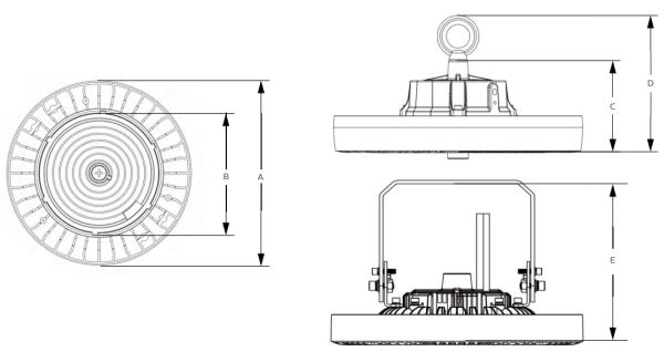 HB4H DIP Switchable Power and 3CCT UFO LED High Bay Light 200W 170LPW with Ready for Sensor (PIR or Micorwave Sensor with Daylight Sensor Piiority)