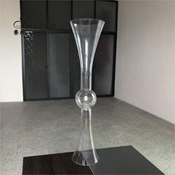 Pequeno Vaso de Cristal de Flores Claras para Flores Centrais de Casamento 90cm