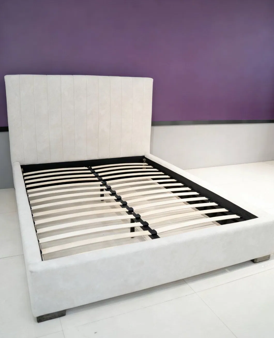 Luxury Velvet Platform Bed Frame Modern Bedroom Furniture