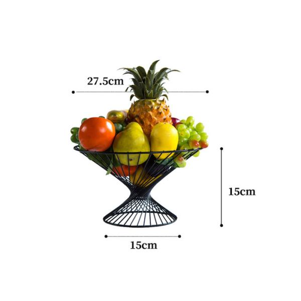27.5*15*15CM Luxury Black Baking Varnish Iron Fruit Basket Metal Houseware Heat Resistance and Long-Lasting Durability