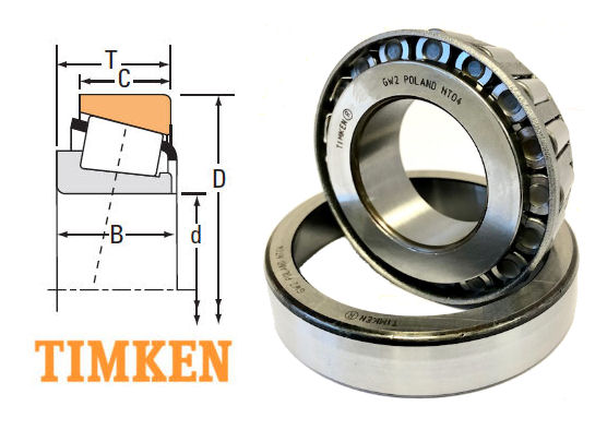 Timken X32016X , Y32016X Tapered Roller Bearing Cone and Cup Set, Steel, Metric, 80mm ID, 125mm OD,  32016 Bearing