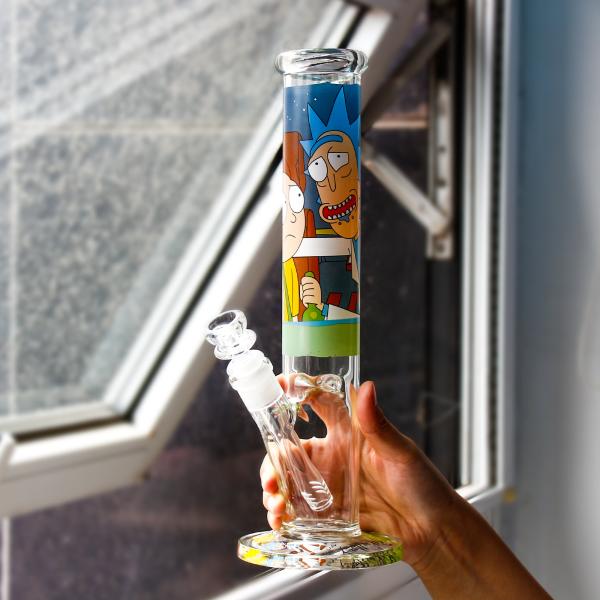 Straight Glass Smoking Water Pipes W Ice Catcher 12inch 18mm