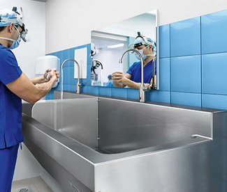 YANING Stainless Steel Surgical Scrub Sink Hands Free Knee Operation Multi Station