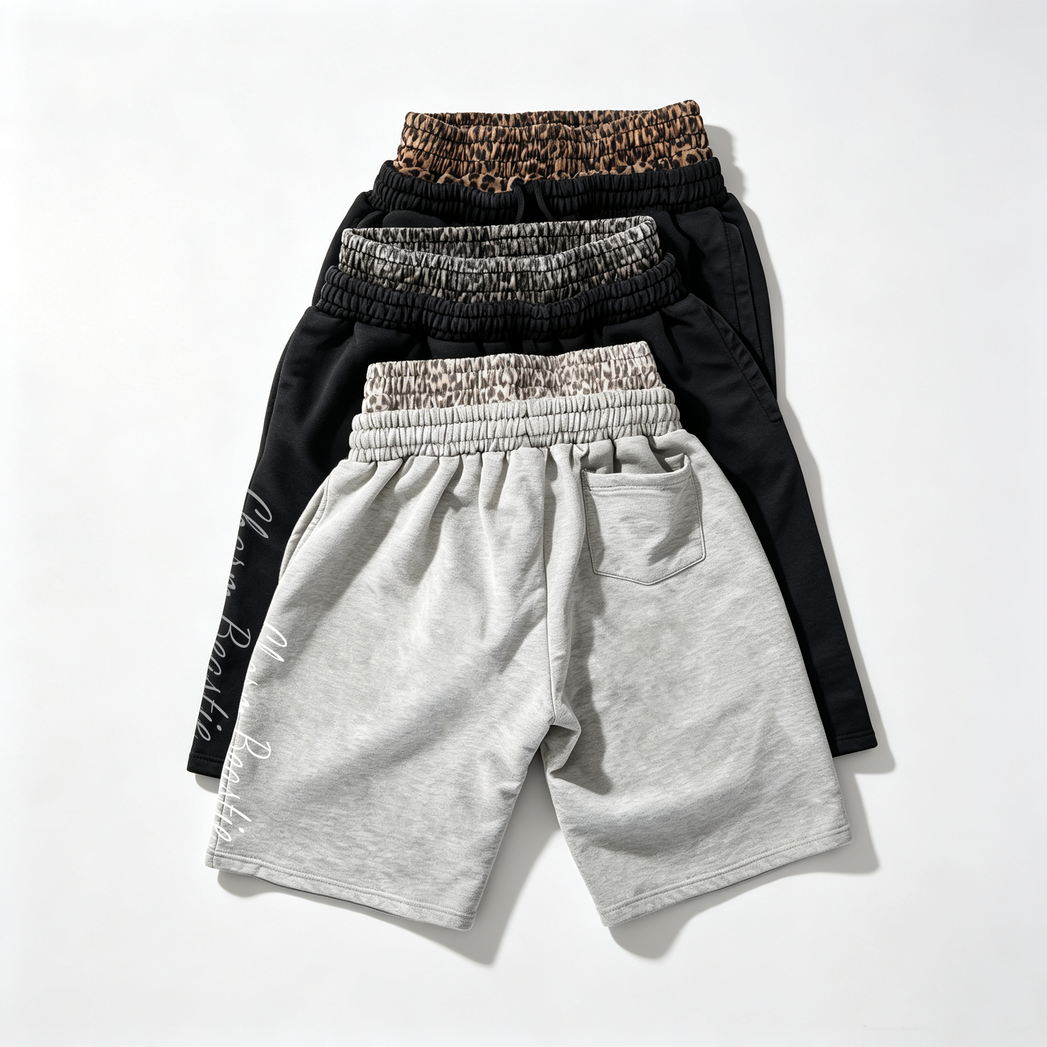 A509 Leopard Double Waist Tracksuit Set Vintage Letter Print Hoodie & Wide Leg Sweatpants 3-Piece Streetwear Outfit For Men