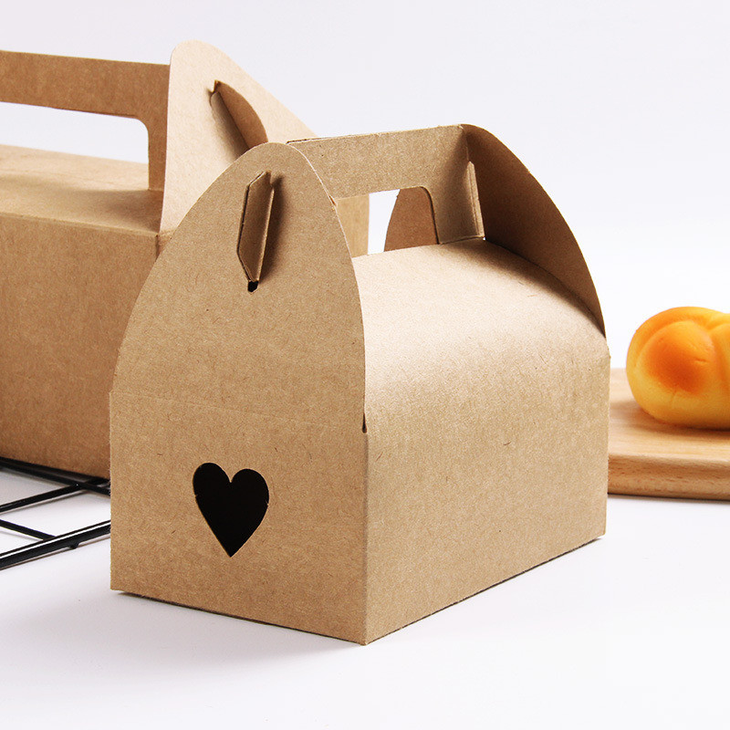 Customized Logo Food Grade Cake Cookie Paper Box with Handle Boxes and Shipping Cost