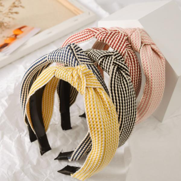 GLH005 Simple cross check headband women's wide version of crimped knot headband hair accessories wholesale