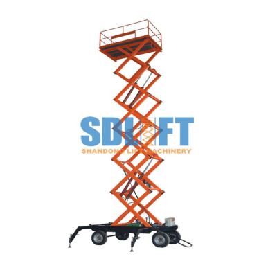 300kg 10m Aerial Work Mobile Scissor Lift Platform With Wheels