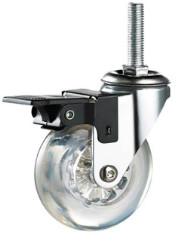 1.5 in clear furniture caster with threaded stem