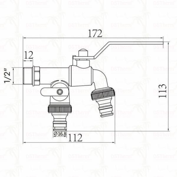 Double Outlet Garden Bibcocks Brass Faucet Brass Tap Valve Water Tap 1/2