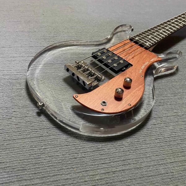 Custom Dan Armstrong 4 Strings Acrylic Electric Bass Maple Neck Rosewood Fretboard w/H