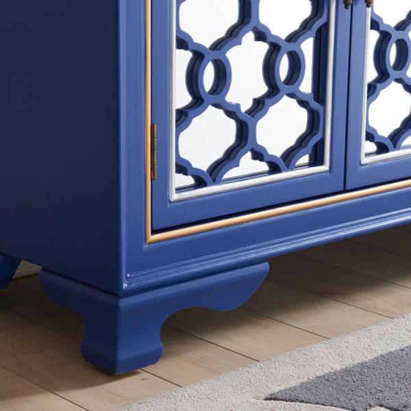 Hand Painting E1 MDF 3mm Mirror 150cm Width Solid Wood Cabinets