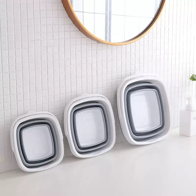 Factory Hot-Selling Wholesale Household Silicone Gel Fold Portable Durable Large Capacity Bucket for Kitchen Vegetable Washing