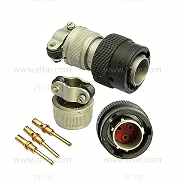 ZH23 Series Shell Size 14 3 Pin Male Plug with Straight Tail Attachment (Key Position: A) – СНЦ23-3/14В-6А-В