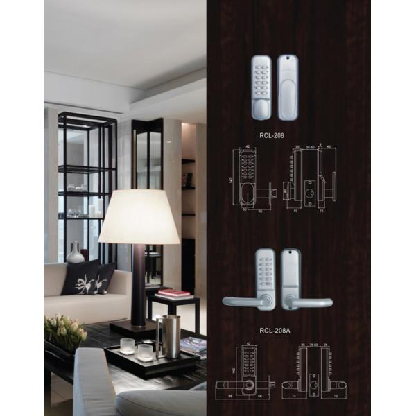 L Shape Interior Inox Tubular Lever Door Handle On Round Rose With Cylinder Escutcheon