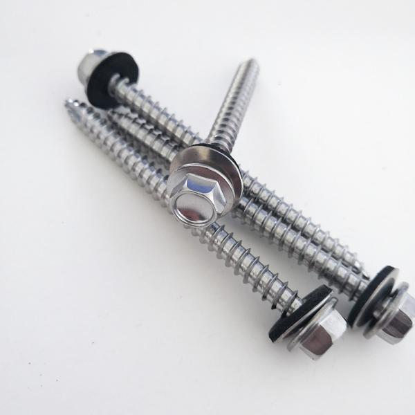 410 Stainless Steel Timber Screws Hex Washer Head Timber Decking Screws With EPDM Bonded Washer
