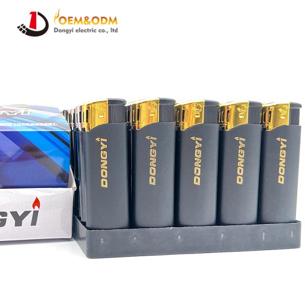 Dongyi 2025 OEM 82mm Plastic Material Refillable Lighters Cigar Smoking Electric Custom Logo Gas Cigarette Lighter