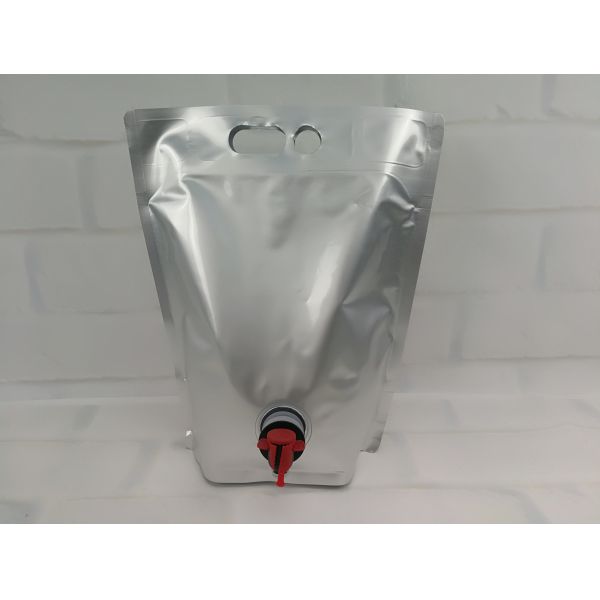 Custom 1L 2L 3L Beverage Packaging Bag Aluminum Plastic Packaging Bags with Wine Value and Handle Hole for Wines and Coffee