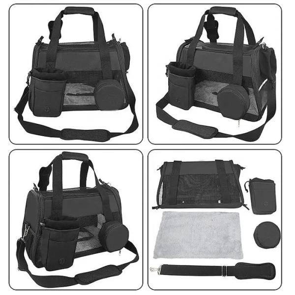 3 In 1 Pet Carrier Bag Small Cat Dog Travel Carrier Nylon PU Cotton Material