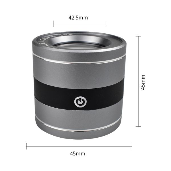 Portable 10X LED Handheld Desktop Magnifier with K9 Lens Aluminum Frame Folding Design