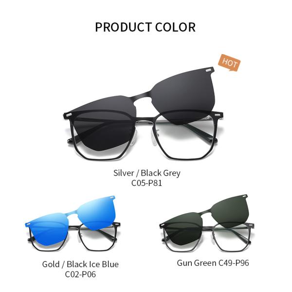 Поляризовыванный магнитный зажим на рамке металла стекел чтения солнечных очков Unisex