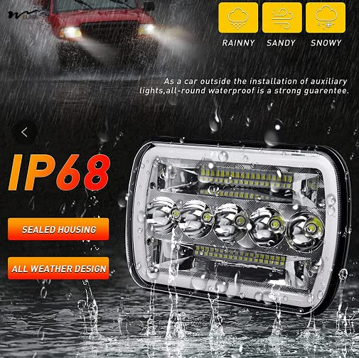 Светодиодные фары высокого/низкого света с огненными глазами DRL 5x7/7x6 чипов