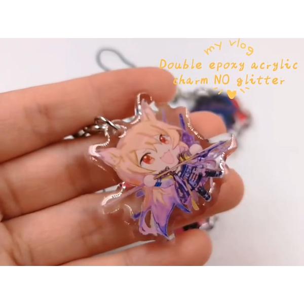 No Fade Anime Acrylic Charms No Chipping Custom Promotional Gift