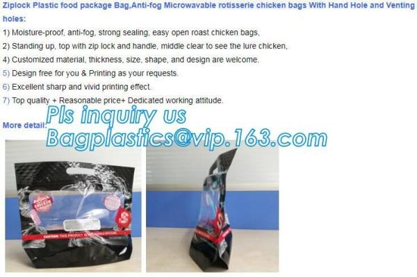 fried chicken bag for roast hot food packaging, food storage plastic hot chicken bags, Food pouch packaging Bags with ve