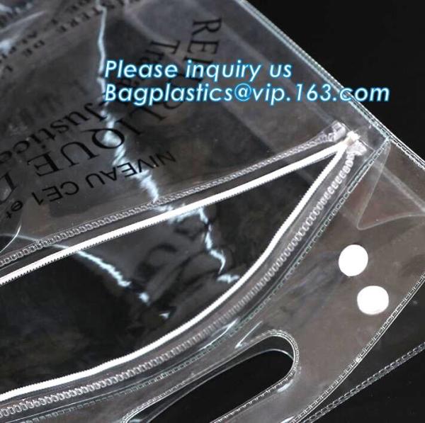 Vinyl Pvc Zipper Heavy Duty Clear Plastic Bags With Handles, Eco-friendly Clear PVC Wine Ice Bag / pvc wine gift ice bag