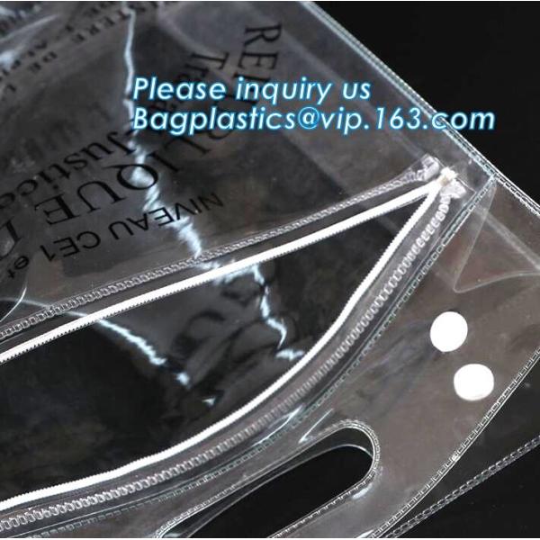 Vinyl Pvc Zipper Heavy Duty Clear Plastic Bags With Handles, Eco-friendly Clear PVC Wine Ice Bag / pvc wine gift ice bag