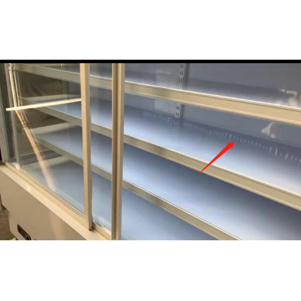 Upright Commercial Glass Door Display Freezer Sliding 2 Door Fan Cooling