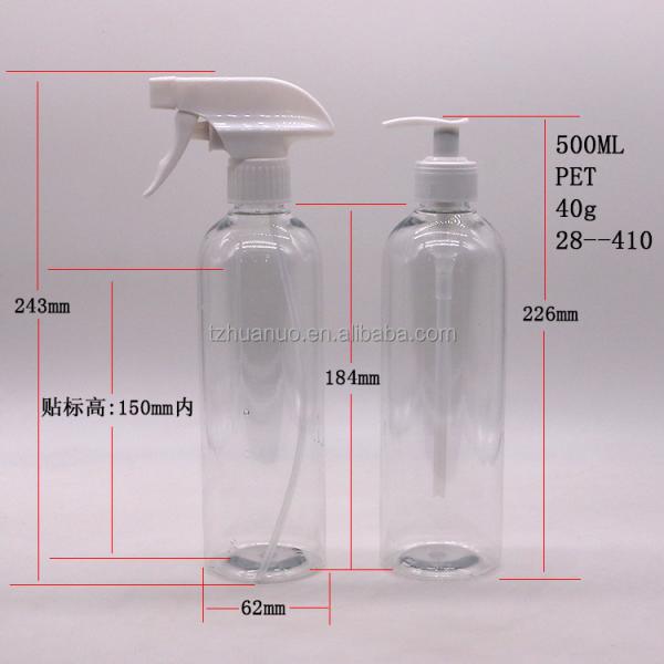 Customized Color 500ml/600ml HDPE Plastic Pump/Sprayer Lotion Bottles for Clean Lotion