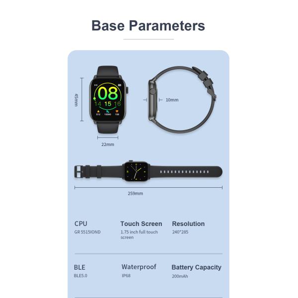 GR 5515IOND Fitness Tracker Smartwatches With Pedometer Bluetooth 5.0