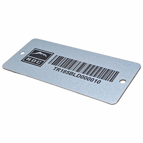 Customized Aluminum Barcode Tags Durable Metal Barcode Asset Tags Silver