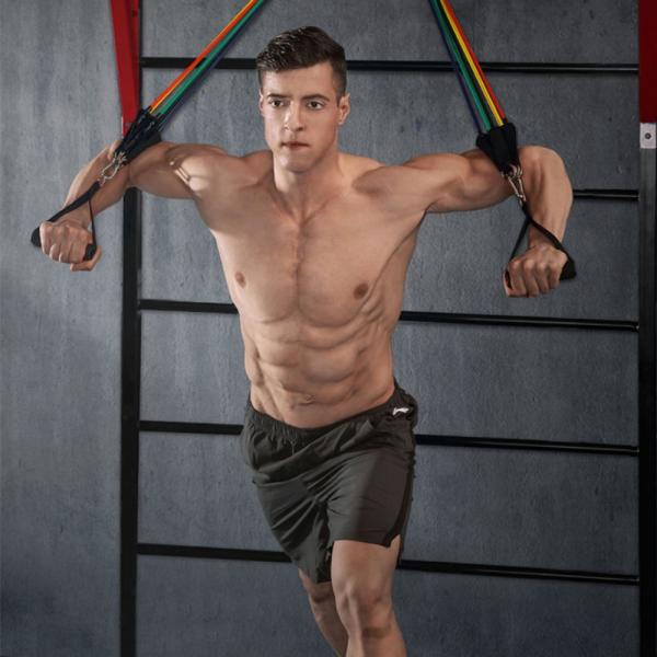 Bodybuilding Home Exercise Equipment Professional Weight Training TPE Fitness Elastic Rubber Resistance Bands Set